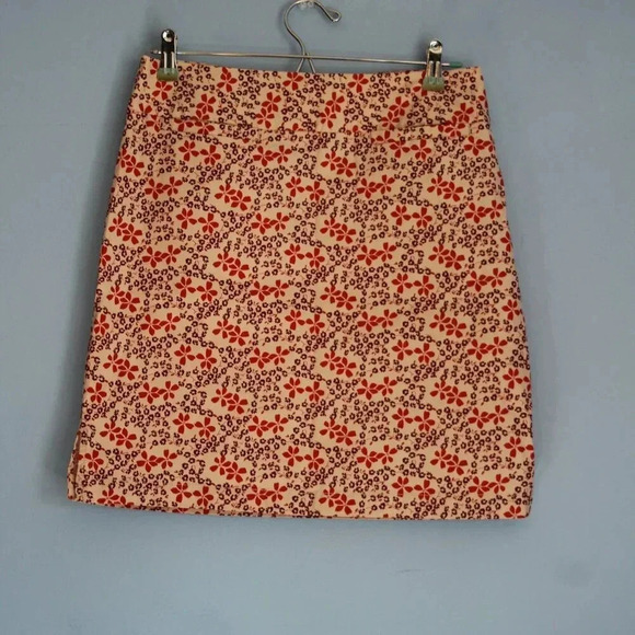 Gap Floral Mini Skirt Size 4 Side Zipper Front Pockets - Picture 3 of 12